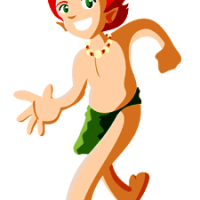 Modern drawing about the Brazilian forest spirit Curupira