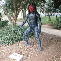 Statue of the Brazilian forest spirit Curupira