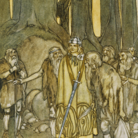 Painting of the Irish warrior leader Fionn Mac Cumhaill