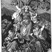 Mythlok - Hamingja drawing Drawing of the Norse spirit Hamingja