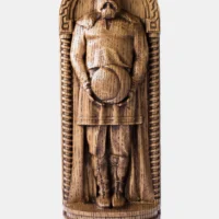 Carving of Norse moon god Mani