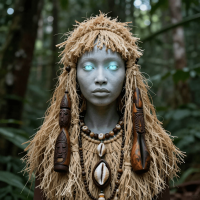 Mbanza, standing at the edge of a Central African forest clearing