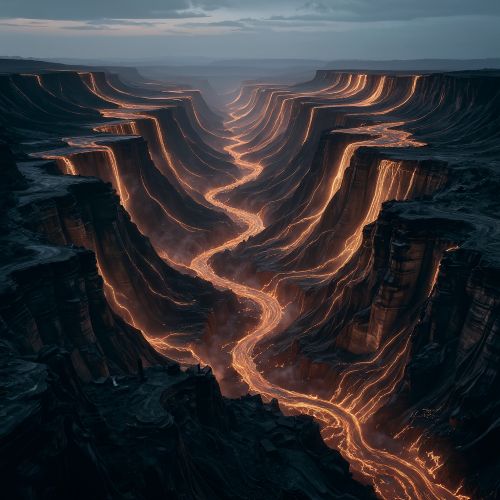 Naraka, dominated by endless chasms and layered terrain fading into darkness,