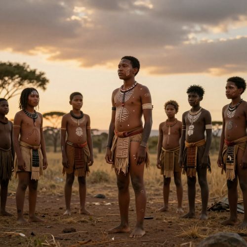 an ancient puberty ritual taking place at sunset