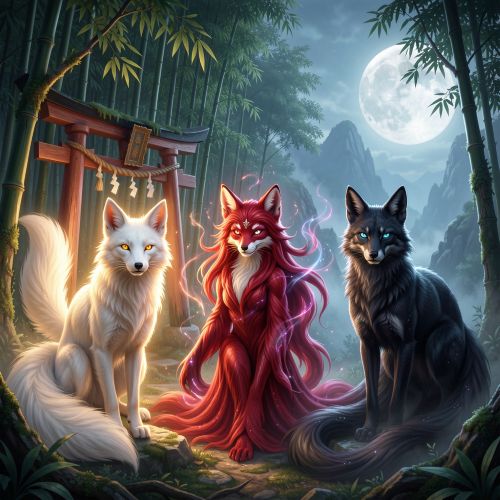 Image of Kitsune vs. Kumiho vs Huli Jing_