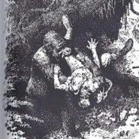 Mythlok - Amomonggo drawing Art showing the Philippine monster Amomonggo