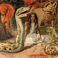 Painting of the Norse Giantess Angrboda