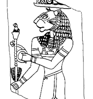 Ancient drawing of the Nubian god Apedamak