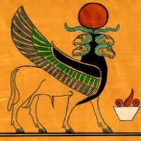 Ancient depiction of the Egyptian god Banebdjedet