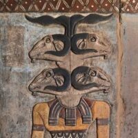 Ancient depiction of the Egyptian god Banebdjedet