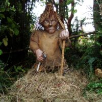 A statue of the Chiloe forest spirit El Trauco