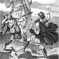 Drawing of the Norse Stone giant Hrungnir