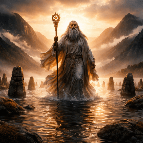 Incan Creation Story : How Viracocha Created the World Viracocha emerging from the waters of Lake Titicaca at dawn in the Incan creation Story