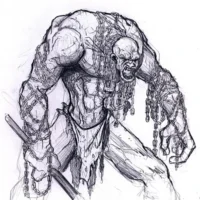 Mythlok - Jack-in-Irons drawing Drawing of the English giant Jack-in-Irons