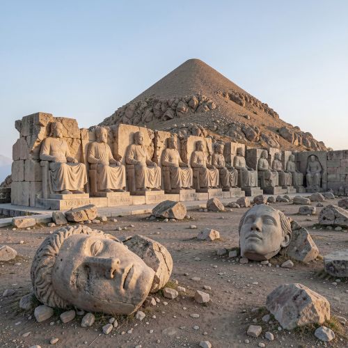 Mount Nemrut (Nemrut Dağı) summit terrace in southeastern T&uuml;rkiye