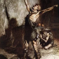 Mythlok - Sigfried painting Painting of the Germanic hero Sigfried