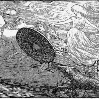 Drawing of the Norse sun goddess Sol