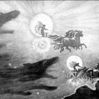 Drawing of the Norse sun goddess Sol
