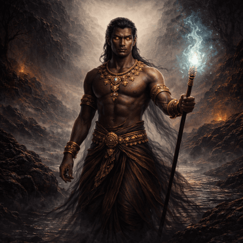 , Visayan underworld guide Sumpoy depicted as a shadowy divine presence