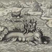 Old drawing of the Sioux water serpent Unktehi