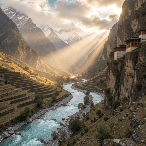 hidden valley inspired by Shangri-La in the Himalayas