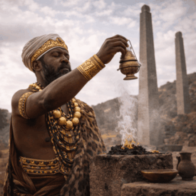 Aksumite priest during worship