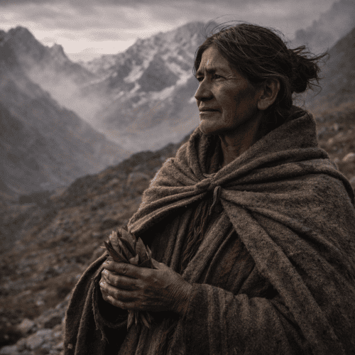 Natives on the South American plains representing Aymara mythology