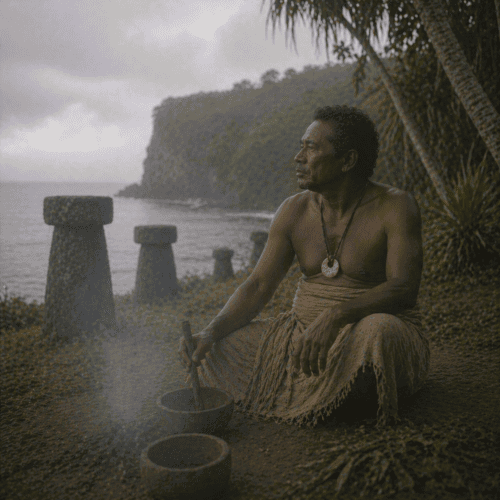 Tribal imagery representing Chamorro mythology