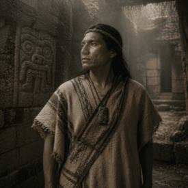 Tribal imagery representing Chavin mythology