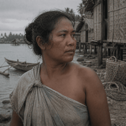 A cultural scene inspired by Chuukese mythology