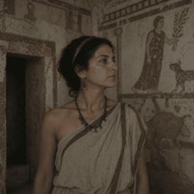 A cultural scene inspired by Etruscan mythology