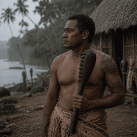 A cultural scene inspired by Fijian mythology