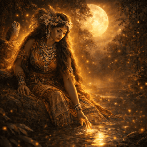 Arasy, goddess of the moon in Guarani Mythology