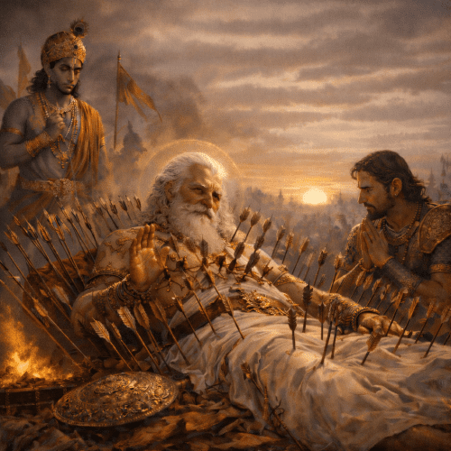 Bhishma's Boon of Iccha Mrithyu allwing him to impart knowledge