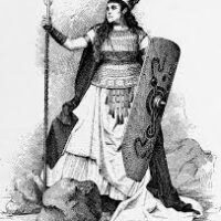 Painting of the Germanic queen Brunhilde