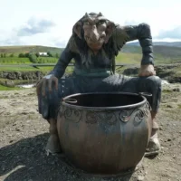 Mythlok - Grýla statue Statue of the Icelandic giantess Gryla