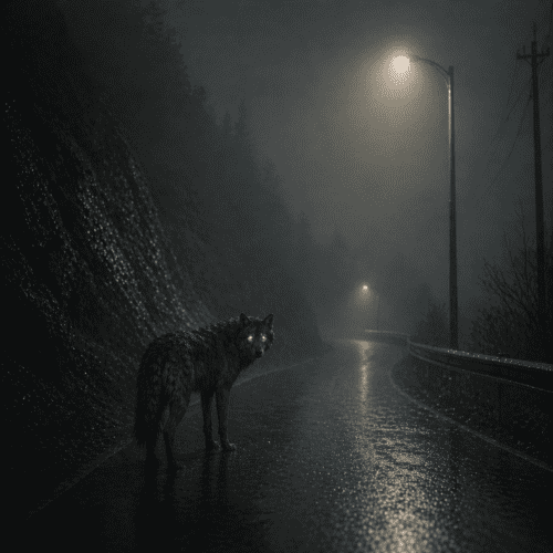 Halmasti on a deserted road