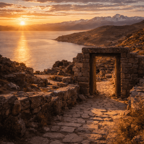 Golden sunset over Isla del Sol
