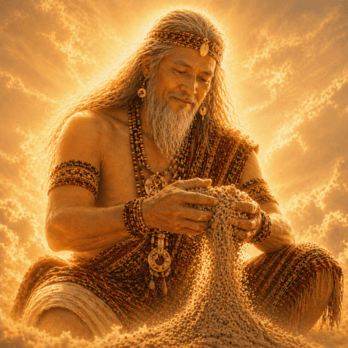 Melu in the act of creation