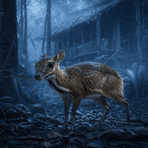 The Pilandok standing in a Philippine forest