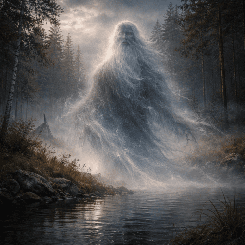 Seveki standing in a vast Siberian taiga landscape under a glowing sky