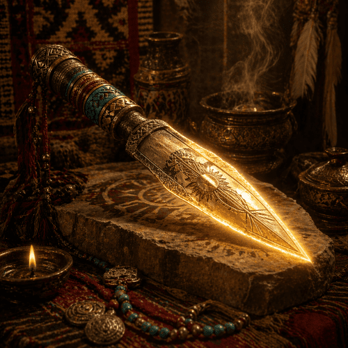 Sun Dagger of Nayenezgani in an ancient shrine