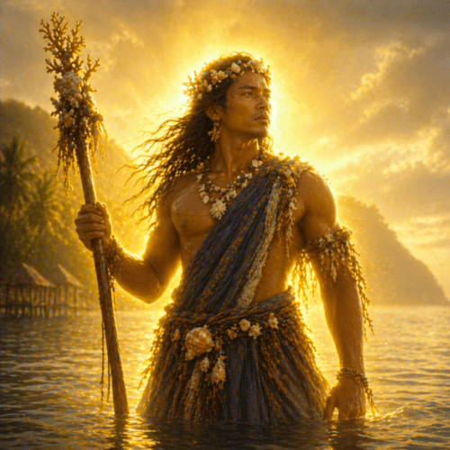 Tubigan as a vast oceanic presence emerging from deep cosmic waters