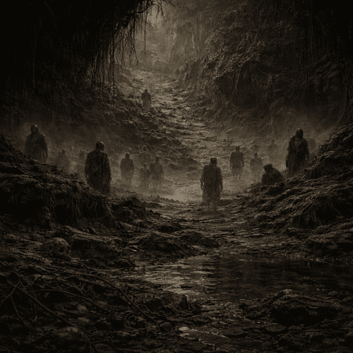 Yomi-no-kuni, a vast subterranean underworld from Japanese belief
