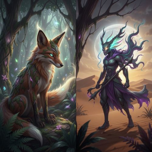 Yokai vs Djinn in a fantasy world