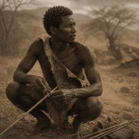 A cultural scene inspired by Hadzabe mythology
