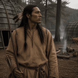 A cultural scene inspired by Haudenosaunee mythology