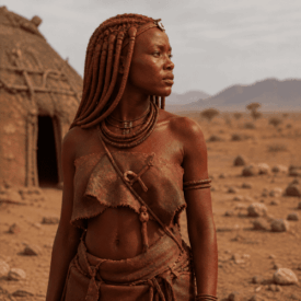 A cultural scene inspired by Herero mythology