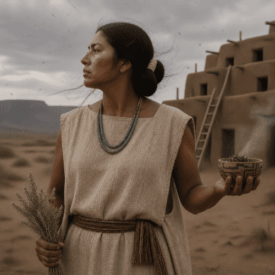 A cultural scene inspired by Hopi mythology
