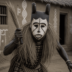 A cultural scene inspired by Igbo mythology